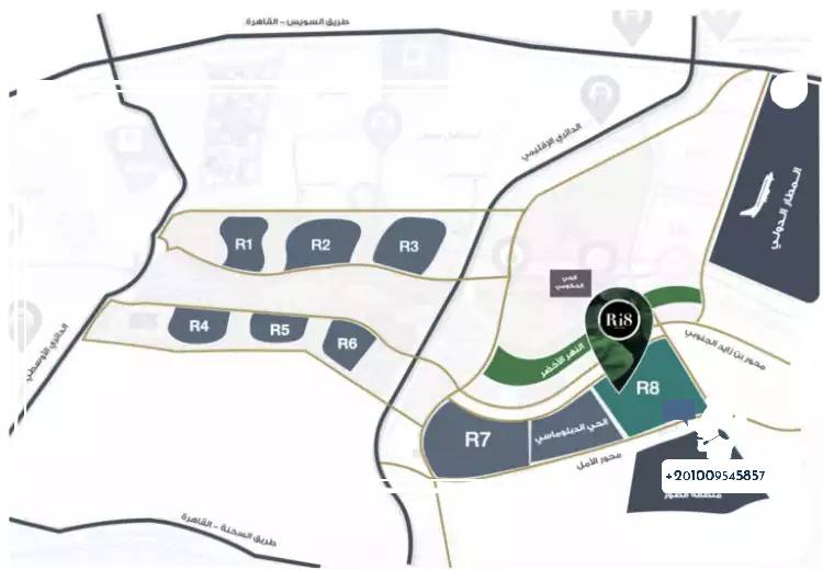 خريطة كمبوند رايت العاصمة الإدارية Ri8 New Capital