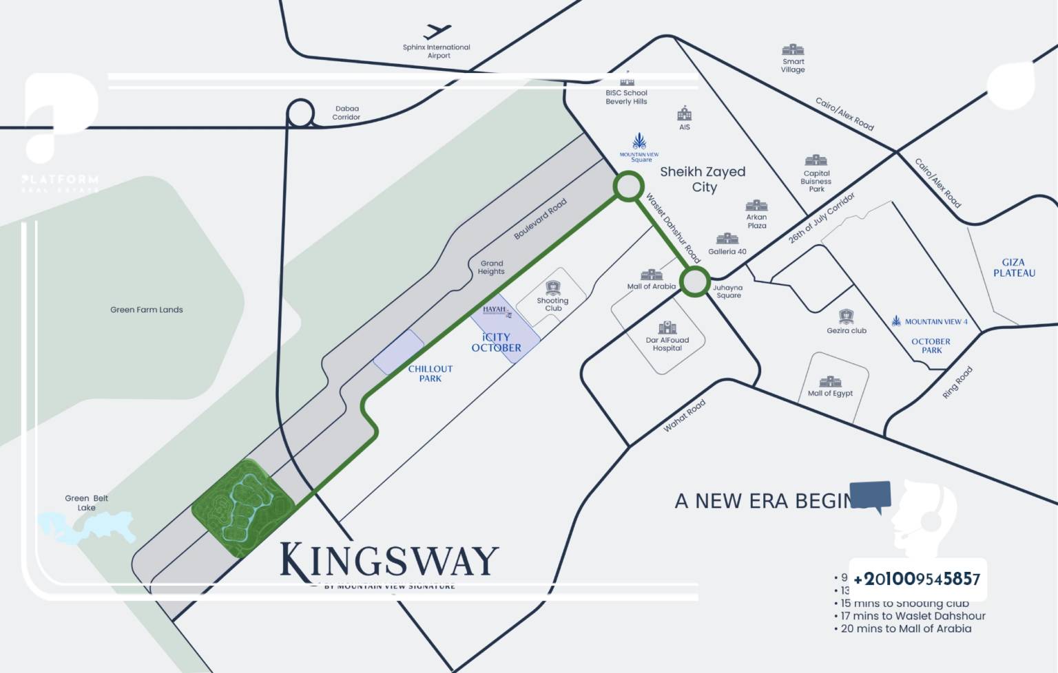 خريطة كمبوند كينجز واي ماونتن فيو 6 أكتوبر Compound Kingsway Mountain View 6 October