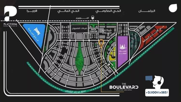 خريطة مول ذا بوليفارد العاصمة الإدارية Mall The Boulevard New Capital