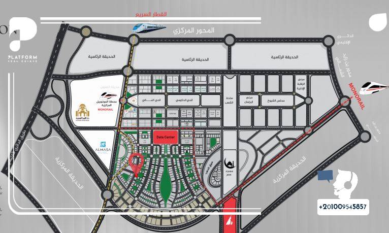 موقع مول ويست فيو العاصمة الإدارية على الخريطة Mall West View New Capital