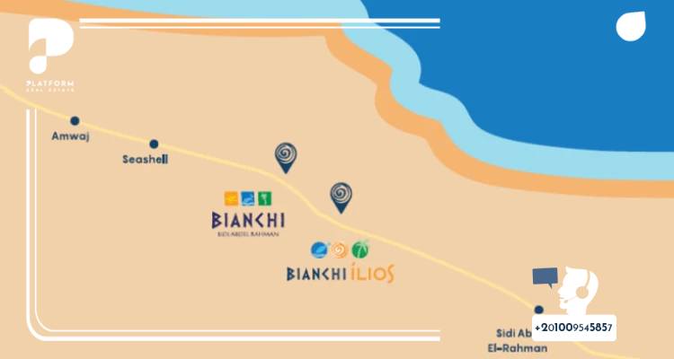 موقع قرية بيانكي سيدي عبد الرحمن على الخريطة Bianchi Sidi Abd El Rahman