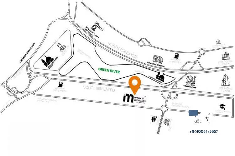 موقع مول إم بلس العاصمة الإدارية الجديدة على الخريطة Mall M Plus New Capital