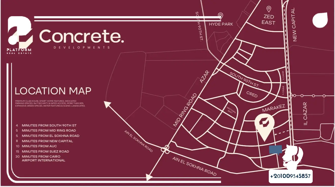 موقع مشروع كونكريت التجمع السادس Concrete New Cairo