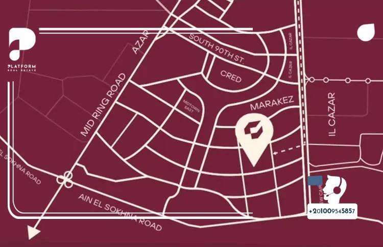 موقع كمبوند جوار التجمع السادس علي الخريطة Compound Jiwar New Cairo