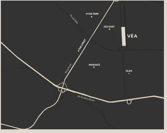 موقع كمبوند فيا التجمع السادس Vea 6th Settlementمن شركة الكازار للتطوير العقاري Il Cazar Developments