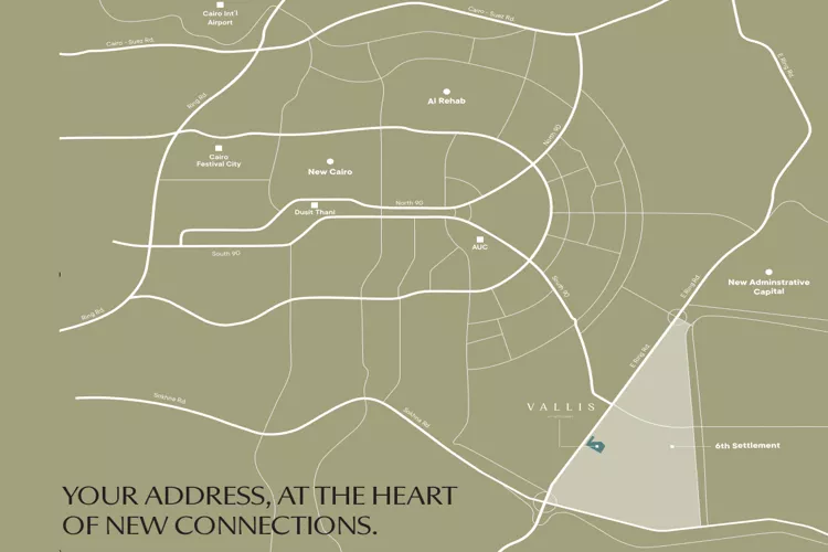 موقع كمبوند فاليز التجمع السادس Compound Vallis New Cairo