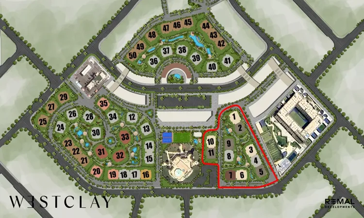 تصميم كمبوند ويست كلاي أكتوبر Compound West Clay October