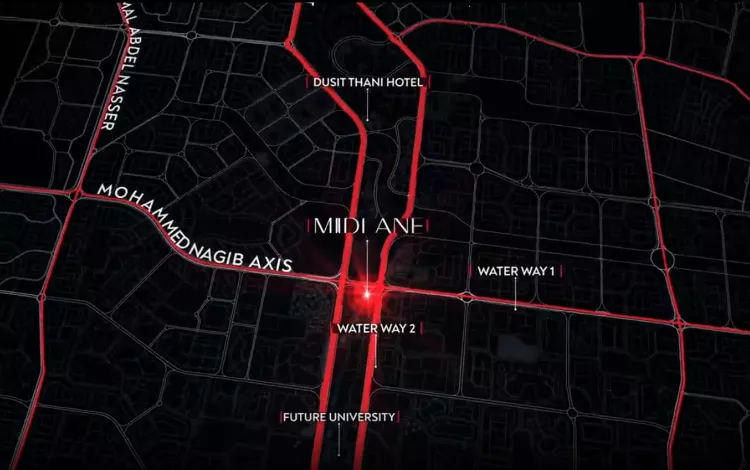 موقع مول ميدلين في التجمع الخامس Mall Midlane New Cairo