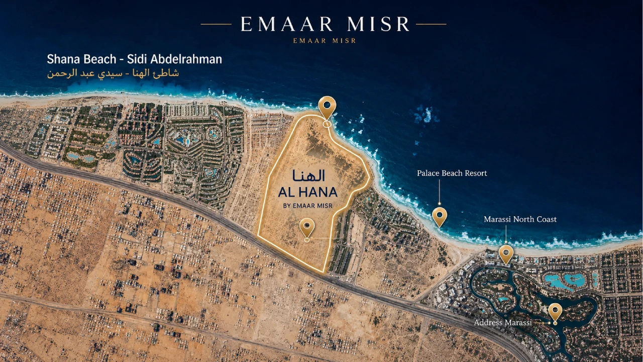 موقع قرية الهنا سيدي عبد الرحمن Al Hana Sidi Abd El Rahman