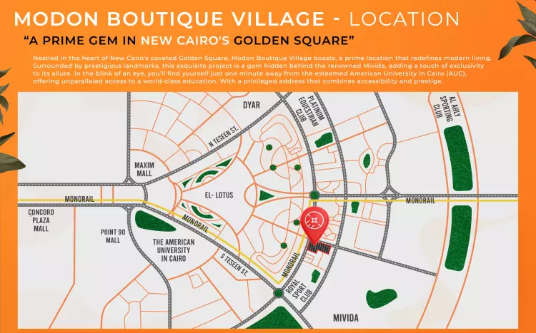 موقع كمبوند بوتيك فيلدج التجمع الخامس Compound Boutique Village New Cairo