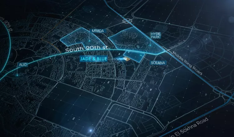 موقع كمبوند جادي اند بلو التجمع الخامس Compound Jade & Blue New Cairo