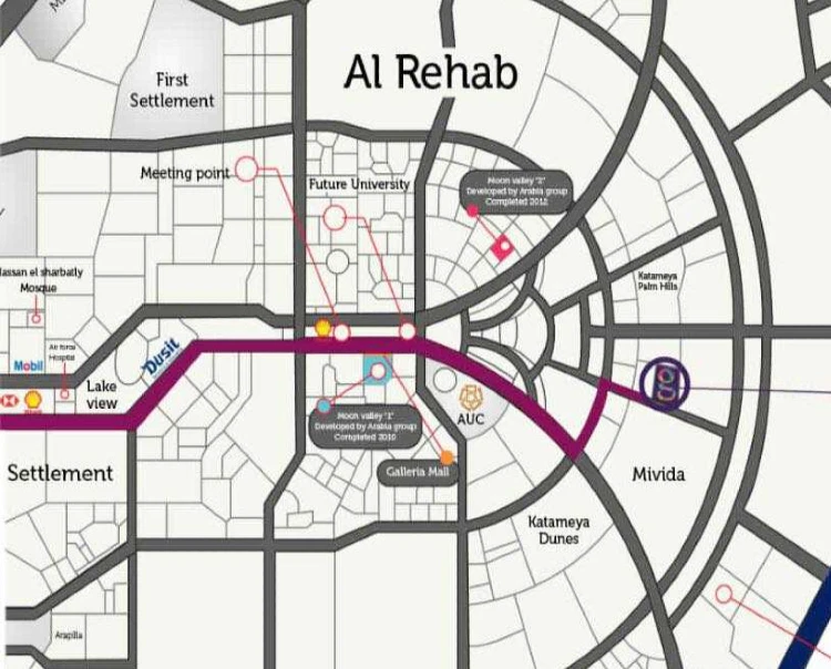 موقع كمبوند جاليريا التجمع الخامس Compound Galleria Residence New Cairo